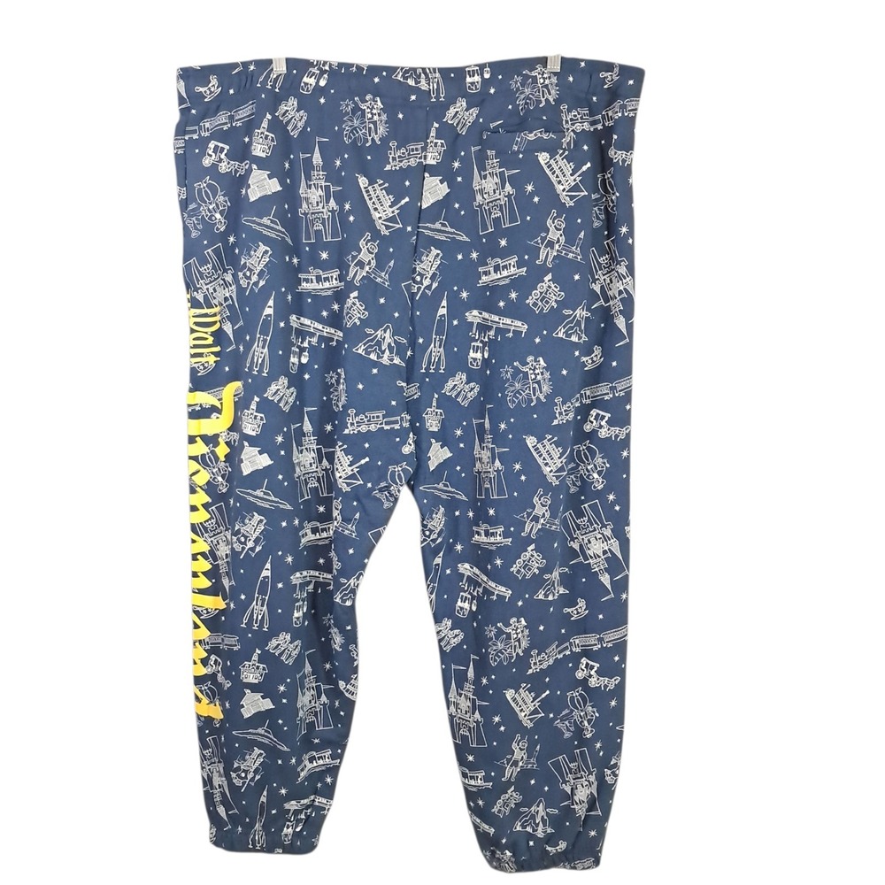 Disney 100 Era Sweatpants Trousers Men's 3XL Spellout All Over Print Puff Blue - Picture 2 of 13